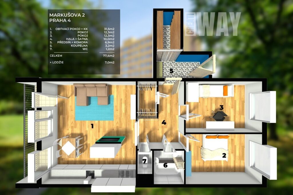 DESIGNOVÝ BYT 3+KK PO REKONSTRUKCI