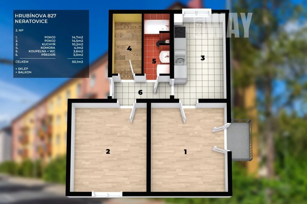 NERATOVICE: BYT 2+1 K REKONSTRUKCI V KOMPLETNĚ OPRAVENÉM DOMĚ