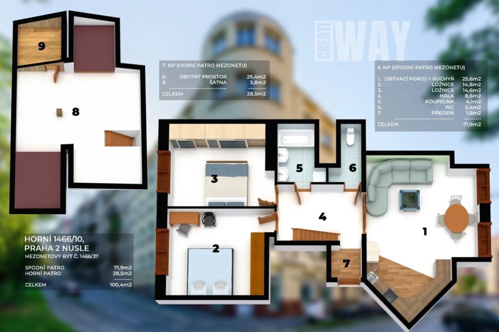 PŮDNÍ MEZONETOVÁ VESTAVBA VEDLE PARKU JEZERKA